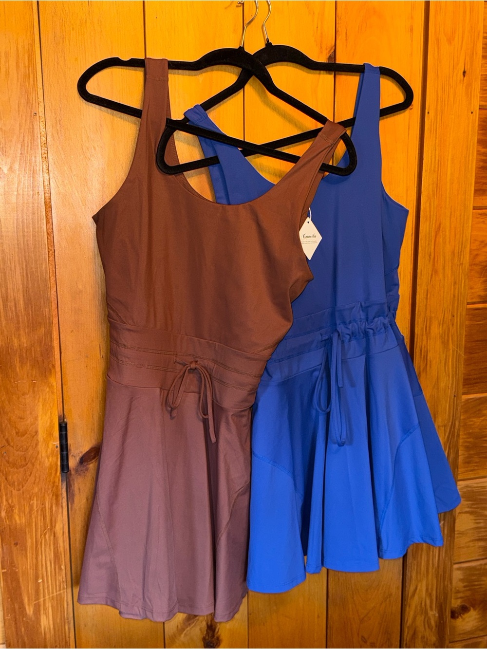 NWT Caracilia 2 Pack Workout Dresses Size L Blue Brown Athletic